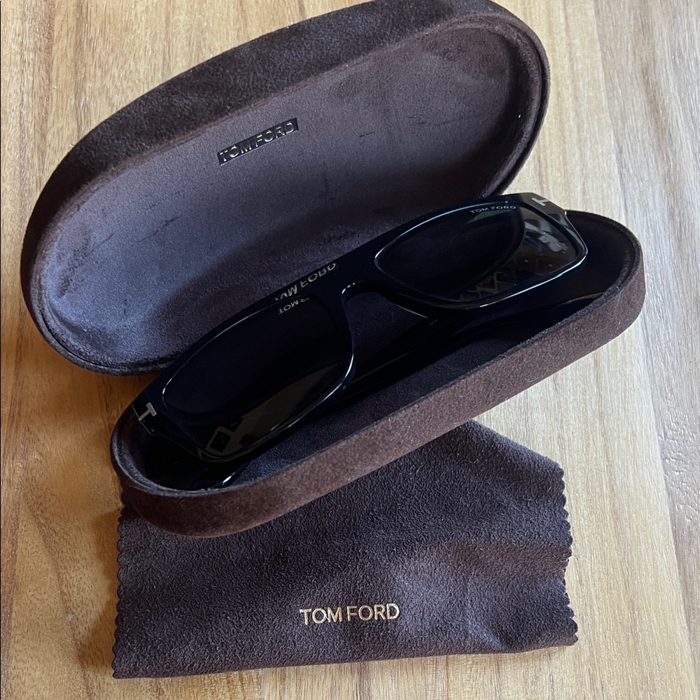 Tom Ford Black Sunglasses with Brown Case